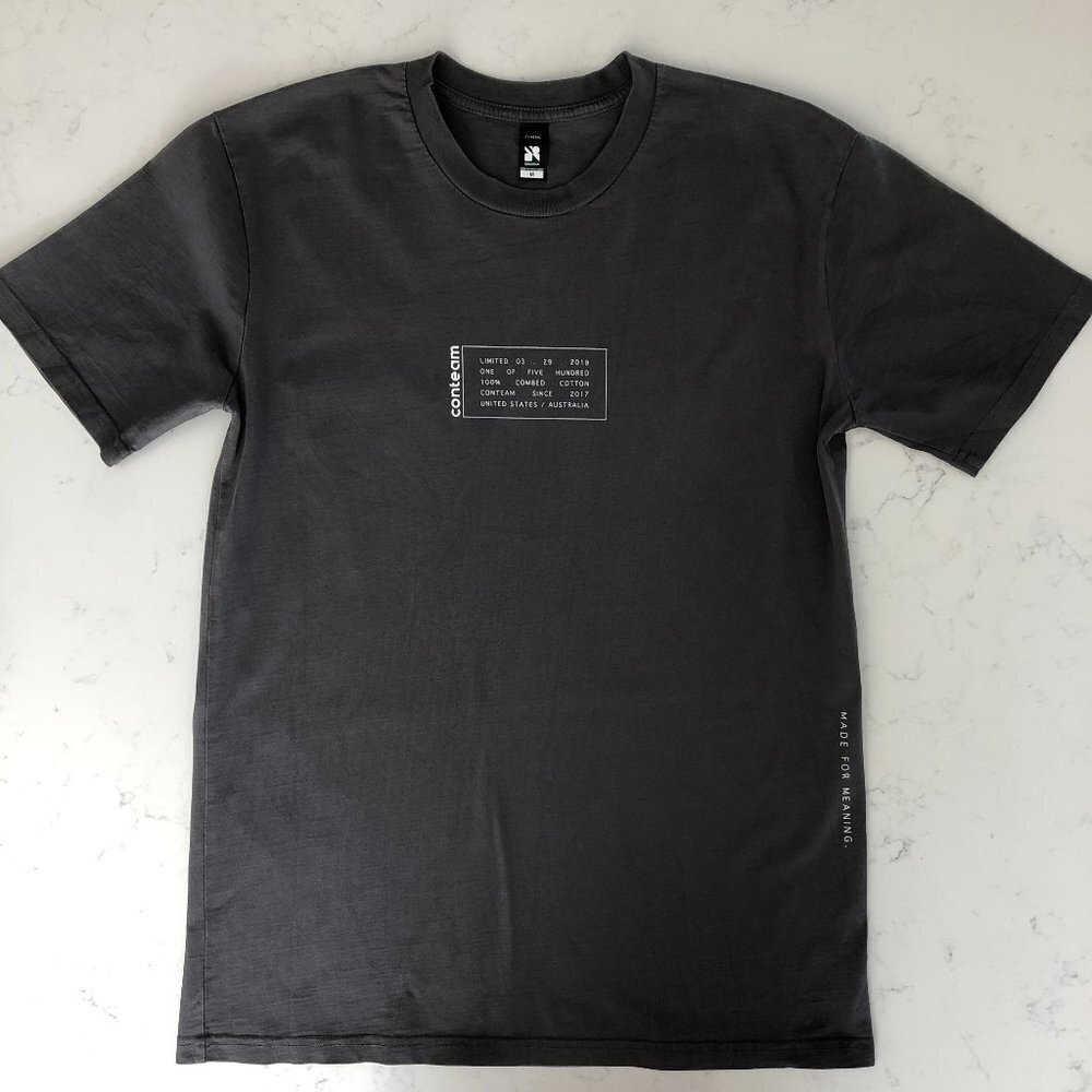 Ascolour Classic Graphic Casual Crew Neck Short Sleeve Cotton T Shirt Gray Sz M